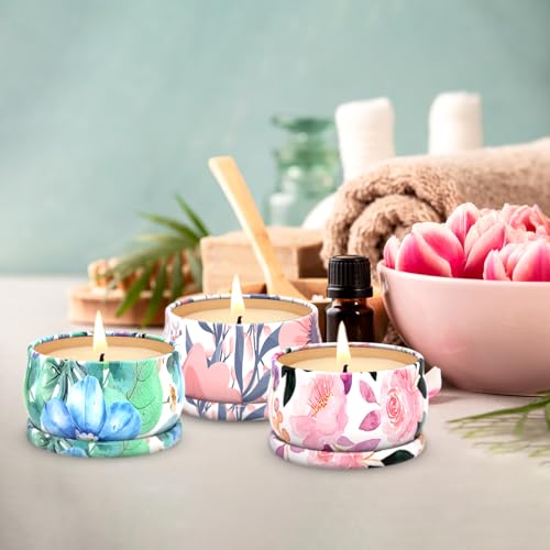 3 Pack Scented Candles Set for Christmas Thanksginving Gift, Relaxing Aromatherapy Candles Gift